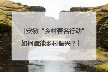 安徽“乡村著名行动”如何赋能乡村振兴？
