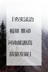 夯实法治根基 推动河南能源高质量发展
