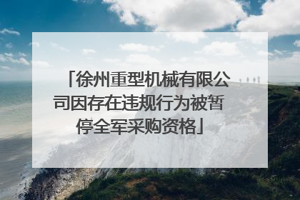 徐州重型机械有限公司因存在违规行为被暂停全军采购资格