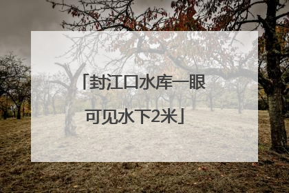 封江口水库一眼可见水下2米