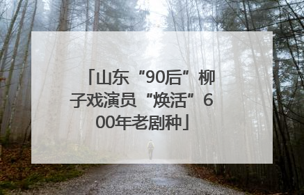山东“90后”柳子戏演员“焕活”600年老剧种