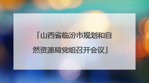 山西省临汾市规划和自然资源局党组召开会议