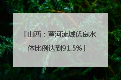 山西：黄河流域优良水体比例达到91.5%