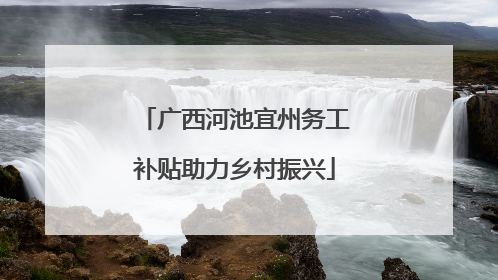 广西河池宜州务工补贴助力乡村振兴