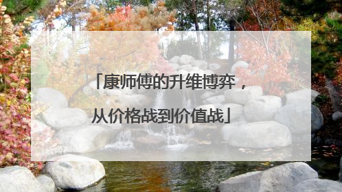 康师傅的升维博弈，从价格战到价值战