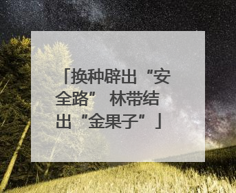 换种辟出“安全路” 林带结出“金果子”