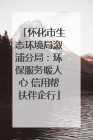 怀化市生态环境局溆浦分局：环保服务暖人心 信用帮扶伴企行