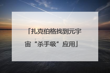 扎克伯格找到元宇宙“杀手级”应用