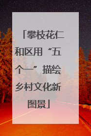 攀枝花仁和区用“五个一”描绘乡村文化新图景