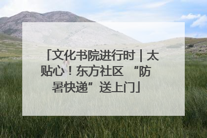 文化书院进行时｜太贴心！东方社区 “防暑快递”送上门