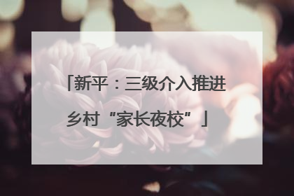 新平：三级介入推进乡村“家长夜校”