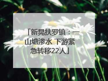 新晃扶罗镇：一山塘渗水 下游紧急转移22人