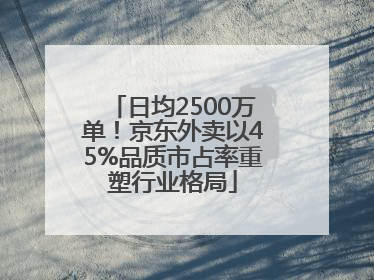 日均2500万单！京东外卖以45%品质市占率重塑行业格局