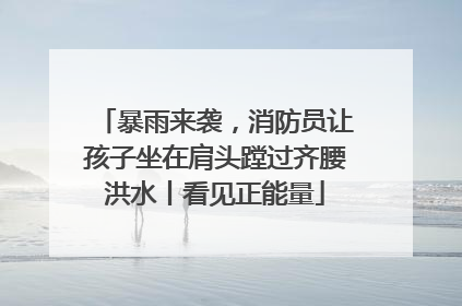 暴雨来袭，消防员让孩子坐在肩头蹚过齐腰洪水丨看见正能量