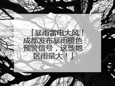 暴雨雷电大风！成都发布暴雨橙色预警信号，这些地区雨量大！