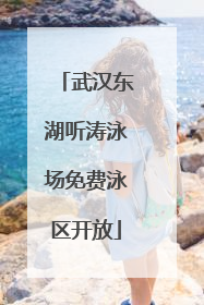 武汉东湖听涛泳场免费泳区开放