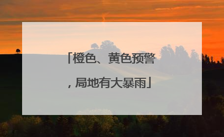 橙色、黄色预警，局地有大暴雨