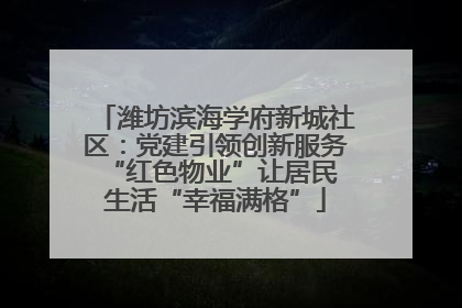 潍坊滨海学府新城社区：党建引领创新服务 “红色物业”让居民生活“幸福满格”