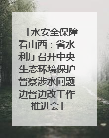 水安全保障看山西：省水利厅召开中央生态环境保护督察涉水问题边督边改工作推进会