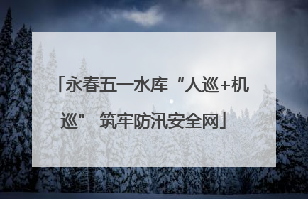 永春五一水库“人巡+机巡” 筑牢防汛安全网