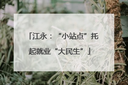 江永：“小站点”托起就业“大民生”