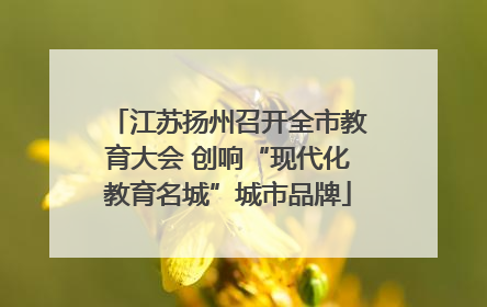 江苏扬州召开全市教育大会 创响“现代化教育名城”城市品牌