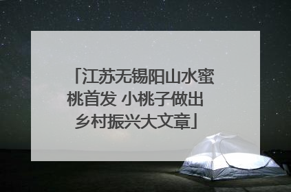 江苏无锡阳山水蜜桃首发 小桃子做出乡村振兴大文章