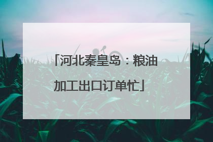 河北秦皇岛：粮油加工出口订单忙