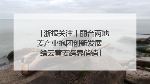 浙报关注丨丽台两地姜产业抱团创新发展 缙云黄姜跨界俏销