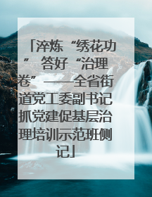 淬炼“绣花功” 答好“治理卷”——全省街道党工委副书记抓党建促基层治理培训示范班侧记