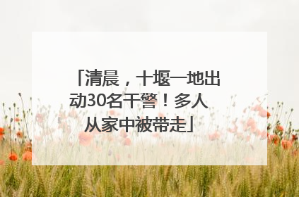 清晨，十堰一地出动30名干警！多人从家中被带走