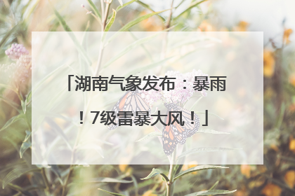 湖南气象发布：暴雨！7级雷暴大风！