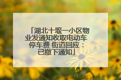 湖北十堰一小区物业发通知收取电动车停车费 街道回应：已撤下通知