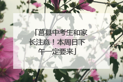 莒县中考生和家长注意！本周日下午一定要来