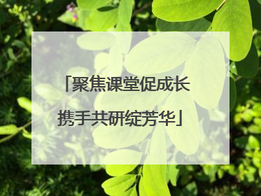 聚焦课堂促成长 携手共研绽芳华