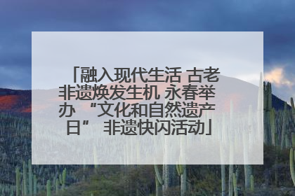 融入现代生活 古老非遗焕发生机 永春举办 “文化和自然遗产日” 非遗快闪活动