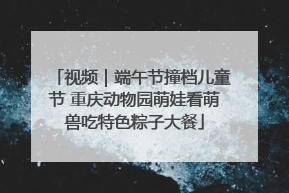 视频｜端午节撞档儿童节 重庆动物园萌娃看萌兽吃特色粽子大餐