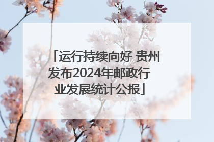 运行持续向好 贵州发布2024年邮政行业发展统计公报