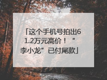 这个手机号拍出61.2万元高价！“李小龙”已付尾款