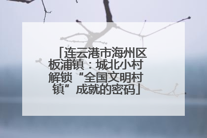 连云港市海州区板浦镇：城北小村解锁“全国文明村镇”成就的密码