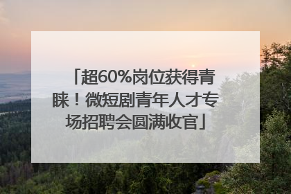超60%岗位获得青睐！微短剧青年人才专场招聘会圆满收官
