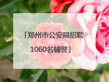 郑州市公安局招聘1060名辅警