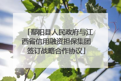 鄱阳县人民政府与江西省信用融资担保集团签订战略合作协议