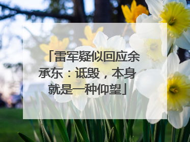 雷军疑似回应余承东：诋毁，本身就是一种仰望