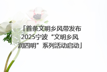 首条文明乡风带发布 2025宁波“文明乡风润四明”系列活动启动
