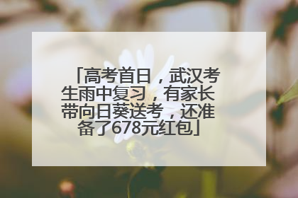 高考首日，武汉考生雨中复习，有家长带向日葵送考，还准备了678元红包