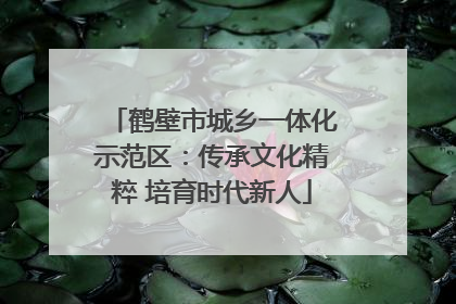 鹤壁市城乡一体化示范区：传承文化精粹 培育时代新人