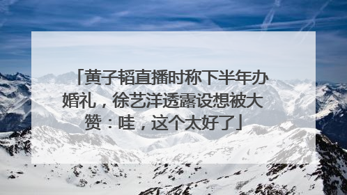 黄子韬直播时称下半年办婚礼，徐艺洋透露设想被大赞：哇，这个太好了