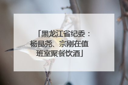 黑龙江省纪委：杨昆尧、宗刚在值班室聚餐饮酒