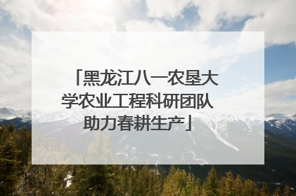黑龙江八一农垦大学农业工程科研团队助力春耕生产